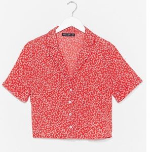 NASTY gal cropped button up shirt